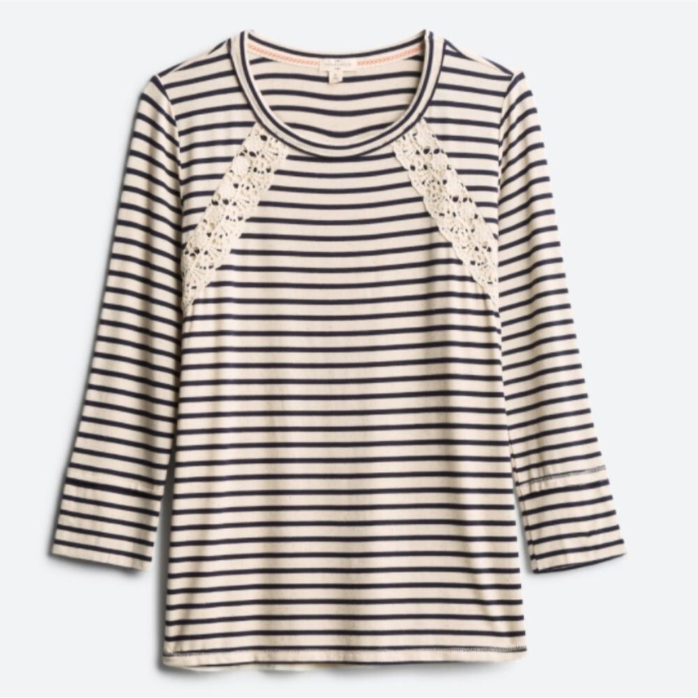 Striped Lace Accent Women's Blouse